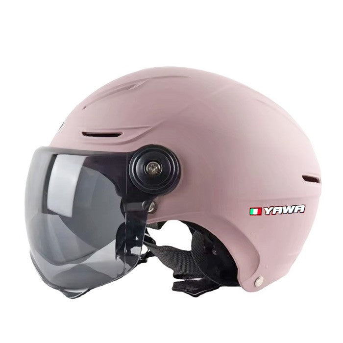 Каска за мотор PA523 с визьор - опушен розов мат