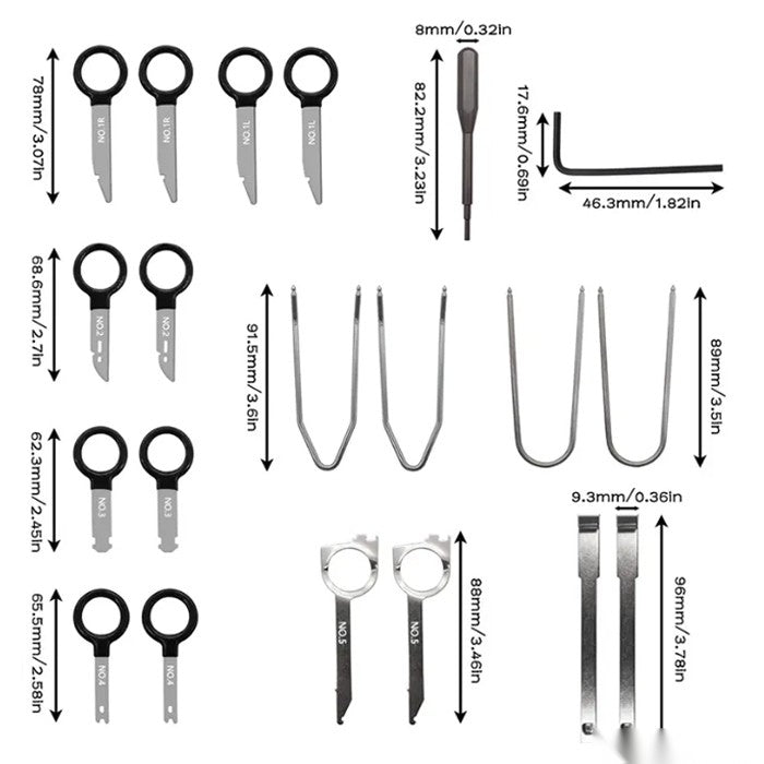 Инструменти за демонтаж на радио - 2473 - 20 части
