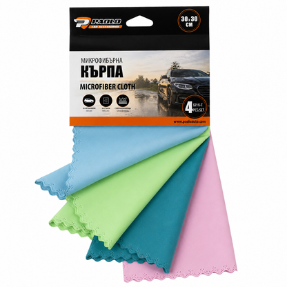 Микрофибърна кърпа 30х30 см 4 бр/к-т PA1801