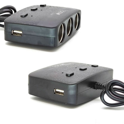 Разклонител за запалка 3-ка + 2 USB 1636