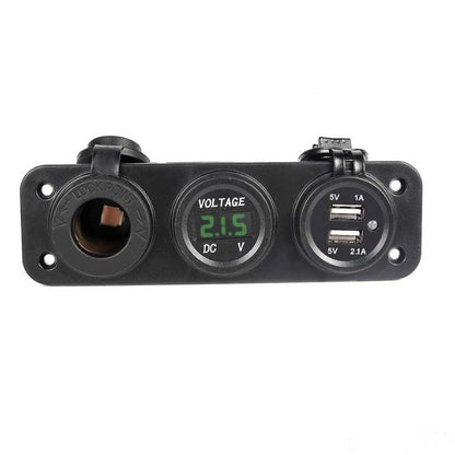 Волтметър с 2 USB порта и гнездо - 1632