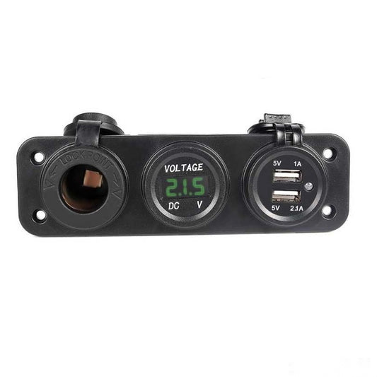 Волтметър с 2 USB порта и гнездо - 1632