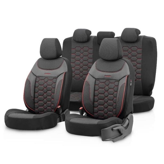 Тапицерия за седалки Otom Carbon CRB3402 (черно/червено)