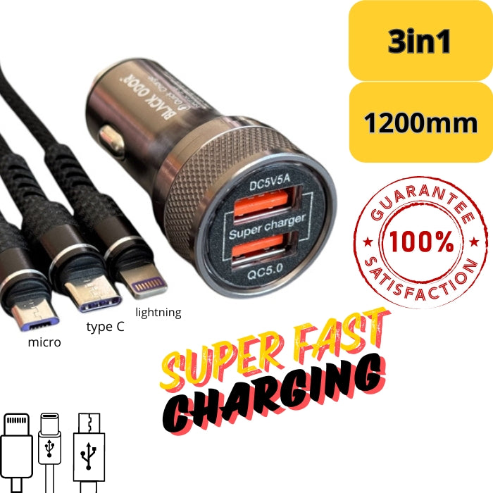 Адаптер за зарядно PG236 с 2 usb порта + кабел