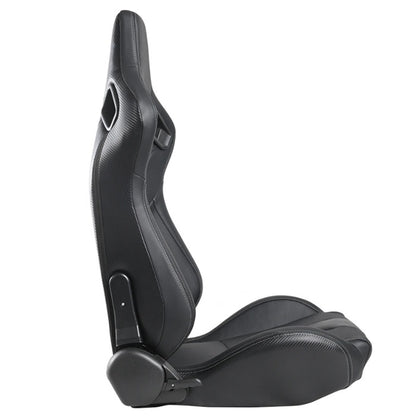 Спортни седалки за МПС - 1053 - черни с бял конец