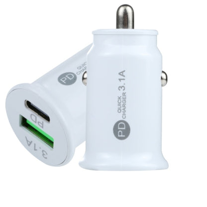 АДАПТЕР ЗА ЗАПАЛКА PG320 БЯЛ/ЧЕРЕН USB+TYPE C