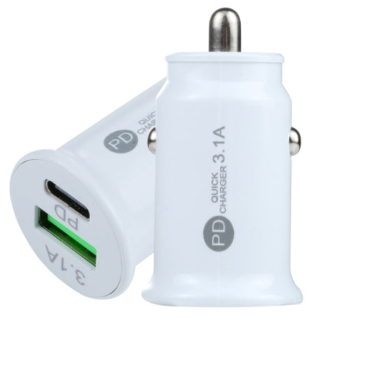 АДАПТЕР ЗА ЗАПАЛКА PG320 БЯЛ/ЧЕРЕН USB+TYPE C