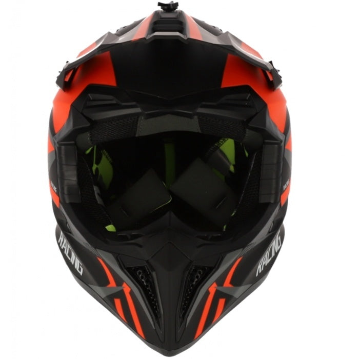 Каска мото крос 127 размер S BLACK ORANGE 2