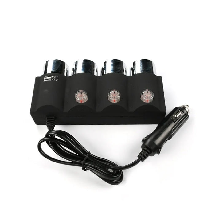 Разклонител за запалка с 3 гнезда и 2 USB - 1508