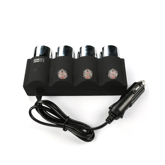 Разклонител за запалка с 3 гнезда и 2 USB - 1508
