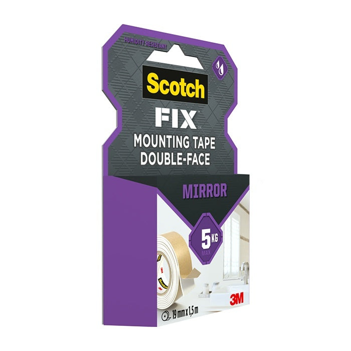 Двойнолепящо тиксо 3M Scotch FIX 19мм х 1.5м до 5кг за огледало