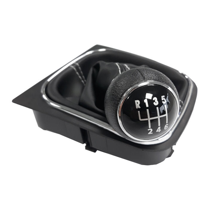 Топка за скоростен лост с маншон съвместима с VW Golf V / VI 03-12 с 6 скорости - бял конец