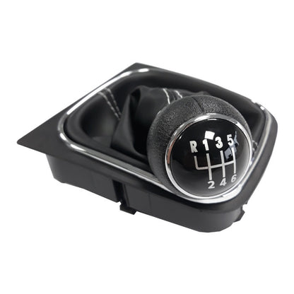 Топка за скоростен лост с маншон съвместима с VW Golf V / VI 03-12 с 6 скорости - бял конец