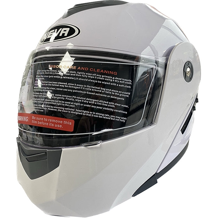 Каска за мотор - 2402-6 бяло / червено ГЛАНЦ