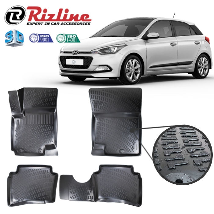 Гумени стелки RizLine съвместими с Hyundai i20 08-14