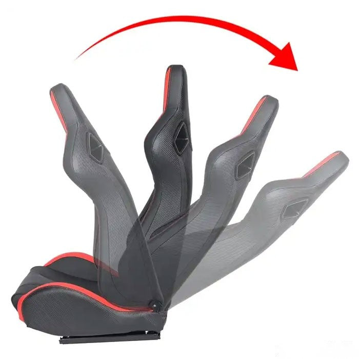 Спортни седалки за МПС - 1054B ЧЕРНО/ЧЕРВЕНО