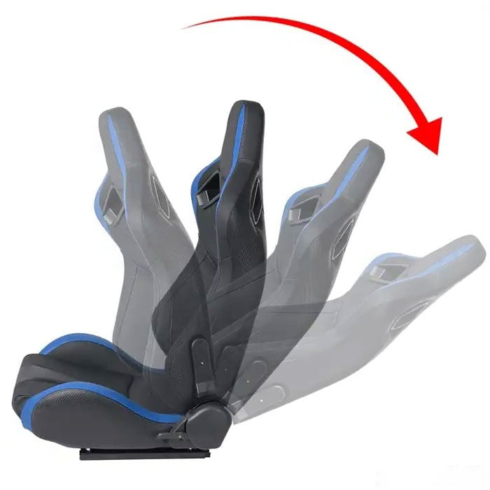 Спортни седалки за МПС - 1054B ЧЕРНО/СИНЬО