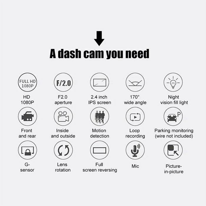 Видеорегистратор 2464 2.4 Инча + 2 Камери