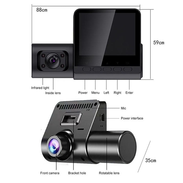 Видеорегистратор 2464 2.4 Инча + 2 Камери