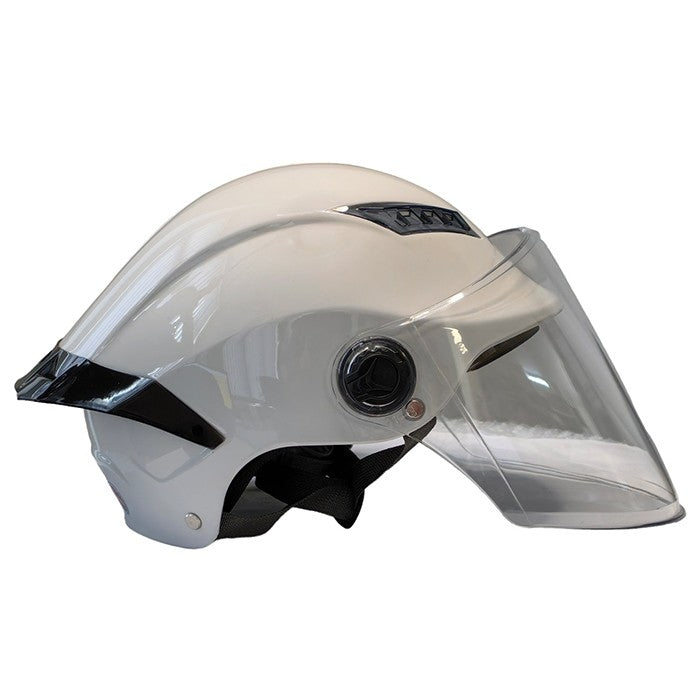 Каска за мотор - PA538 с Визьор и Спойлер - Бял