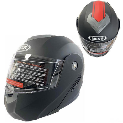 Каска за мотор - 2402-3 черно / червено МАТ