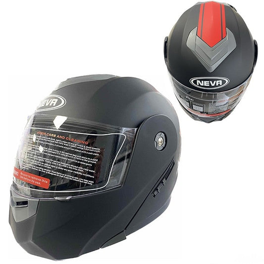 Каска за мотор - 2402-3 черно / червено МАТ