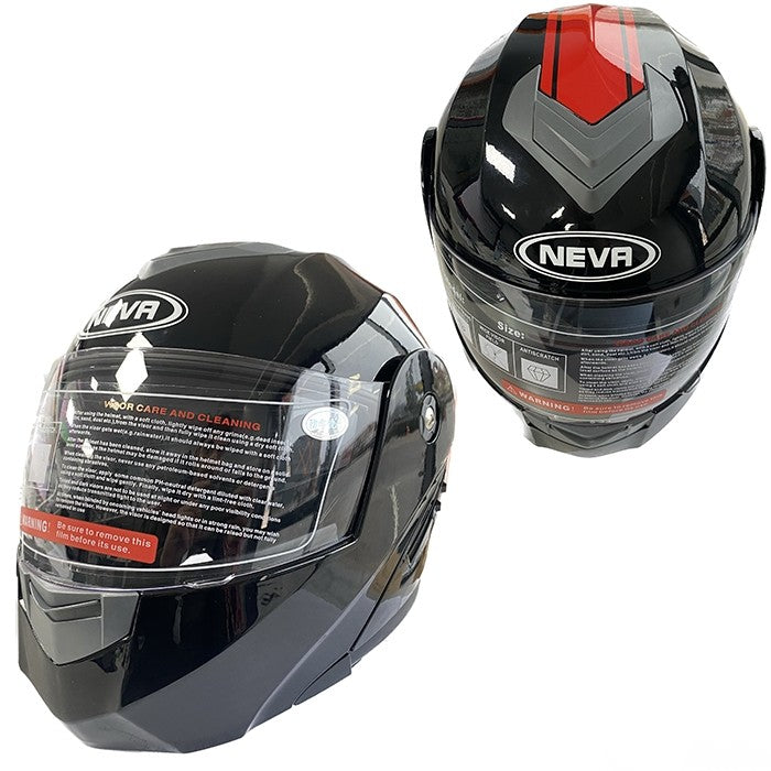 Каска за мотор - 2402-4 чернo / червено ГЛАНЦ