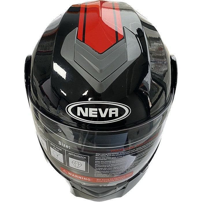 Каска за мотор - 2402-4 чернo / червено ГЛАНЦ