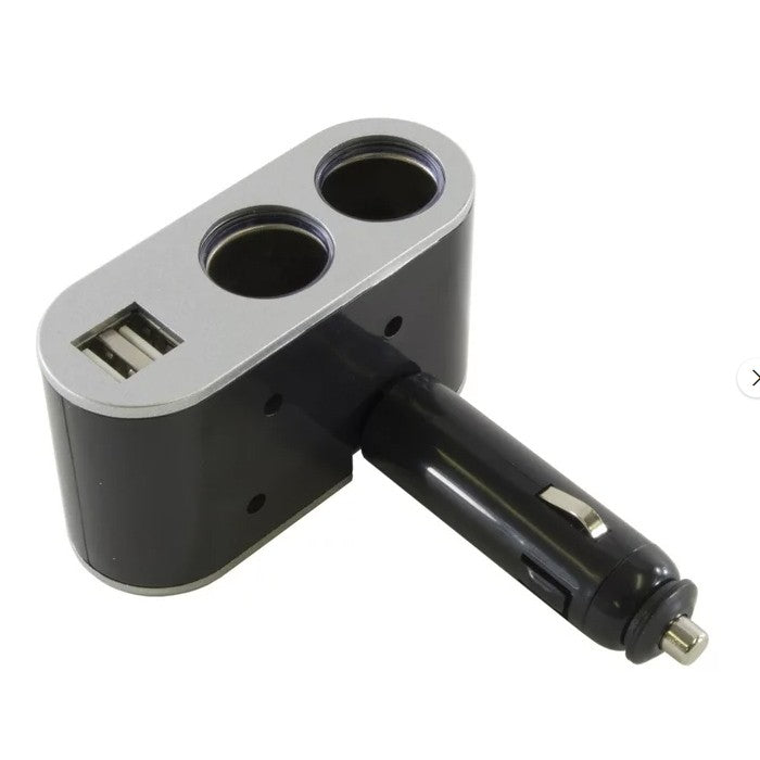 Разклонител за запалка с 2 гнезда и 2  USB - PG151