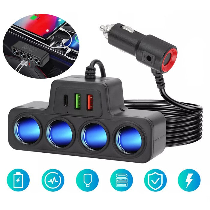 Разклонител за запалка PG266 С 4 Гнезда