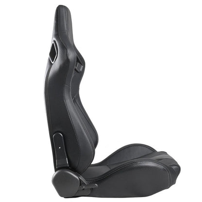 Спортни седалки за МПС - 1053 - черни с бял конец