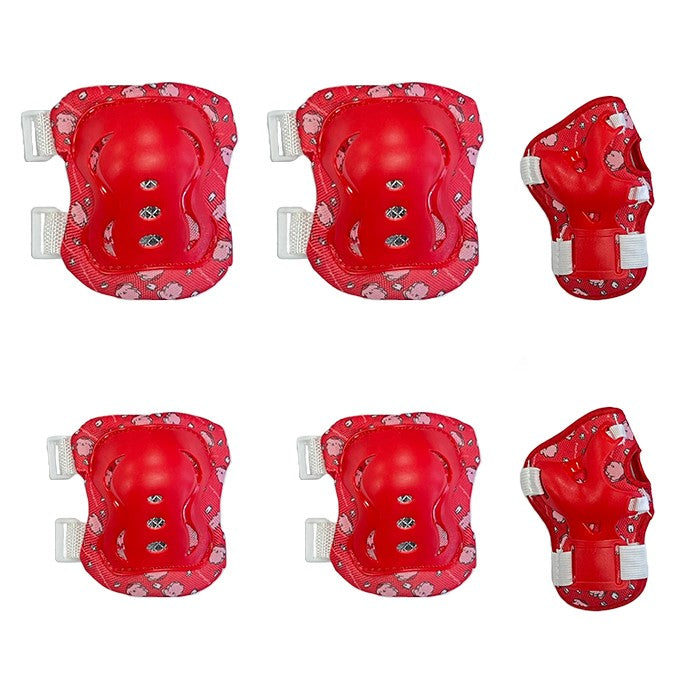 Детски наколенки РА1011 - 6бр / к-т - Червени