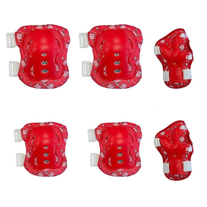 Детски наколенки РА1011 - 6бр / к-т - Червени