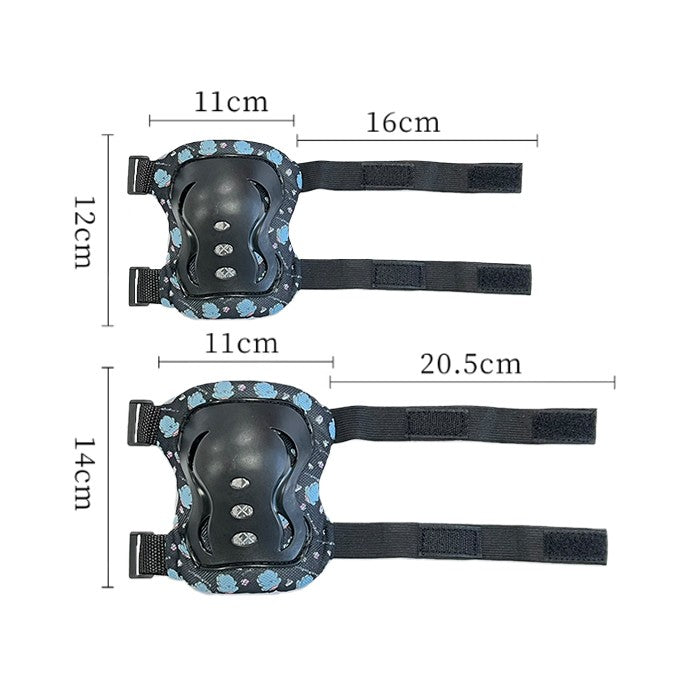 Детски наколенки РА1011 - 6бр / к-т - Черни