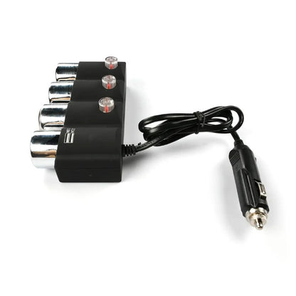 Разклонител за запалка с 3 гнезда и 2 USB - 1508