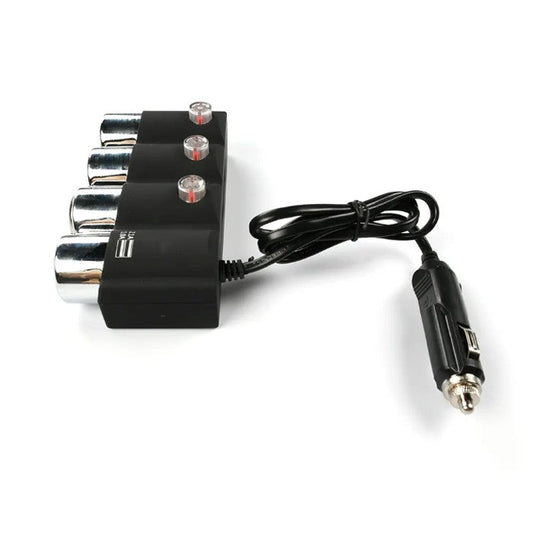 Разклонител за запалка с 3 гнезда и 2 USB - 1508