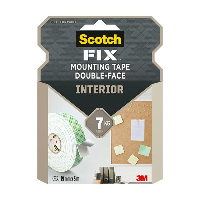 Двойнолепящо тиксо 3M Scotch FIX  19мм х 5м до 7кг Интериор