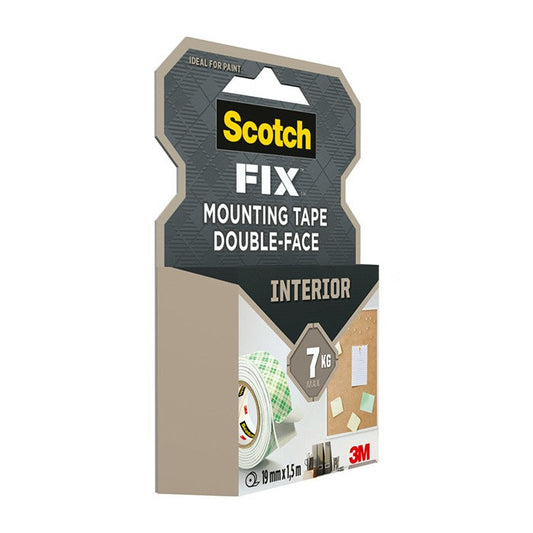 Двойнолепящо тиксо 3M Scotch FIX  19мм х 1.5м до 7кг Интериор