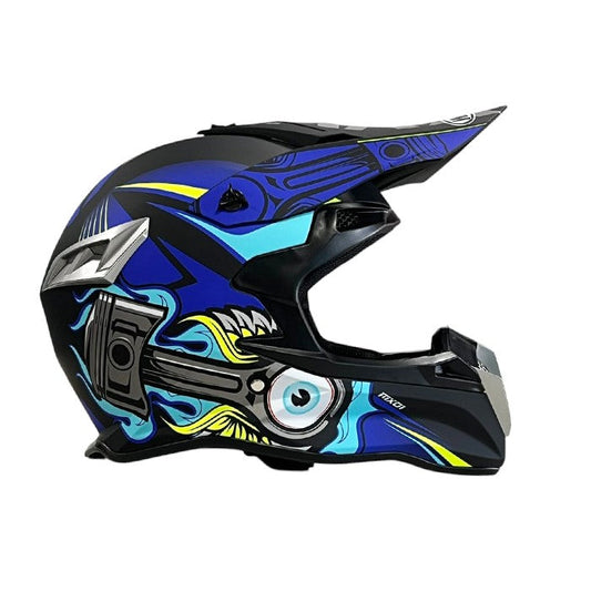 Мотокрос каска 188 - размер L - Matt Black/Blue