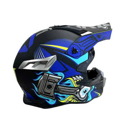 Мотокрос каска 188 - размер L - Matt Black/Blue