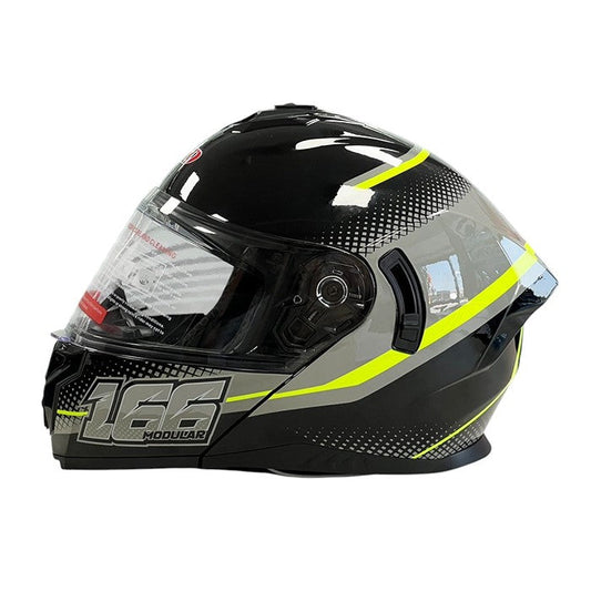 Каска 166 - Размер XL - Черно/Неон