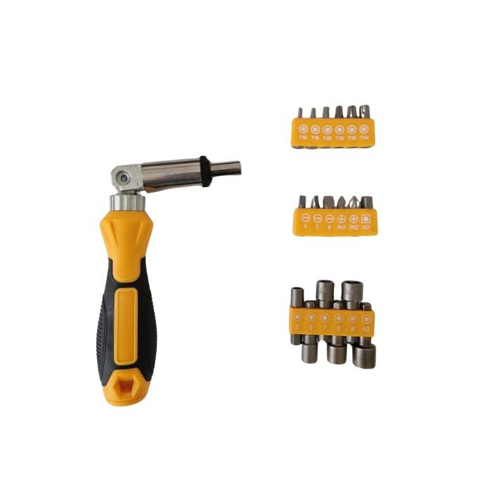 Отвертка с тресчотка PA1292 + накрайници - 19 бр. / к-т