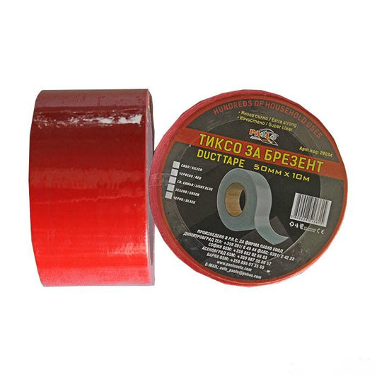 Тиксо за брезент 50мм х 10М - червено