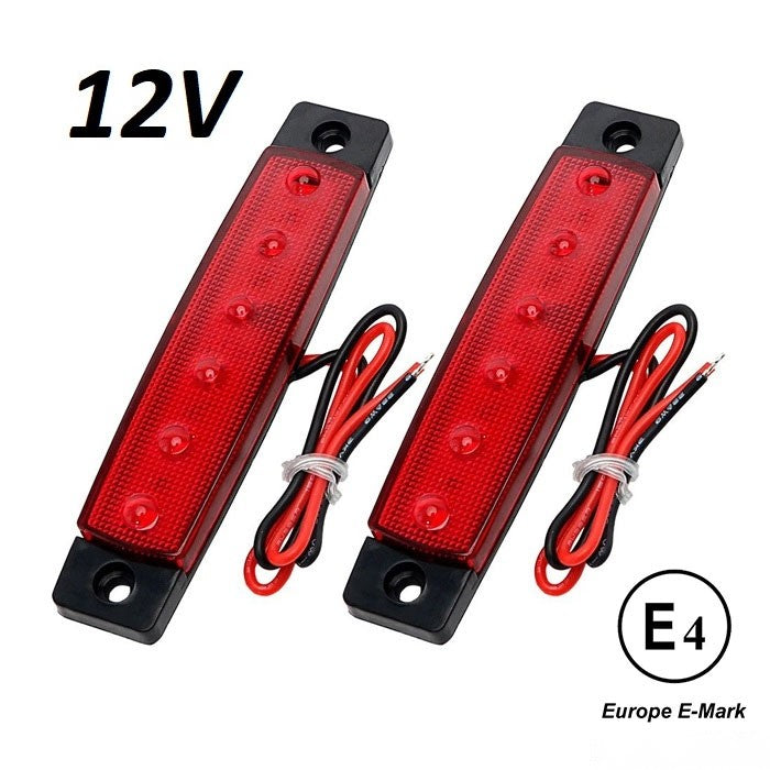Диоден габарит с 6 LED диода - 12V червен