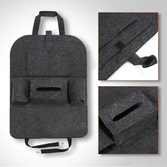 Текстилен органайзер за седалка - 2204 - сив