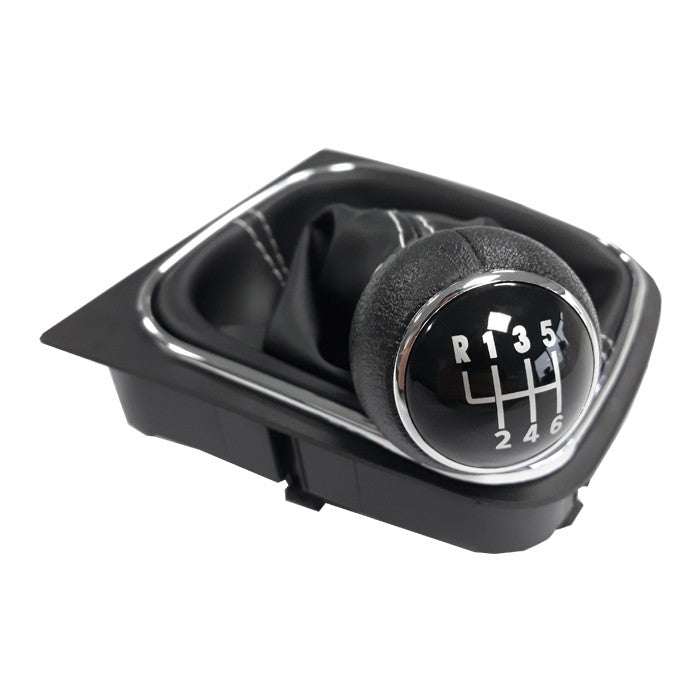 Топка за скоростен лост с маншон съвместима с VW Golf V / VI 03-12 с 6 скорости - бял конец