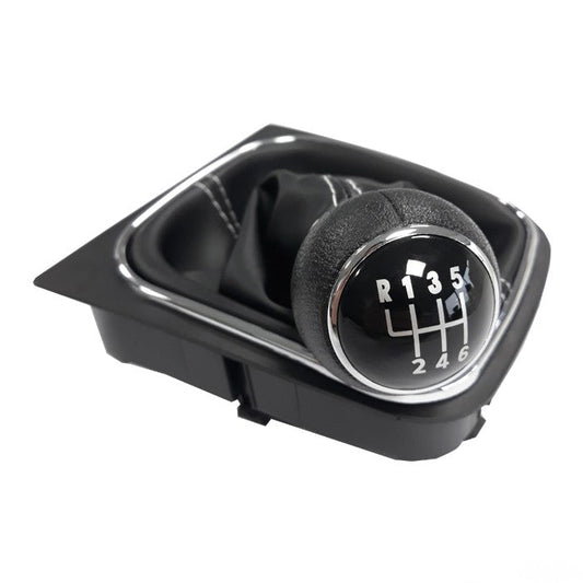 Топка за скоростен лост с маншон съвместима с VW Golf V / VI 03-12 с 6 скорости - бял конец