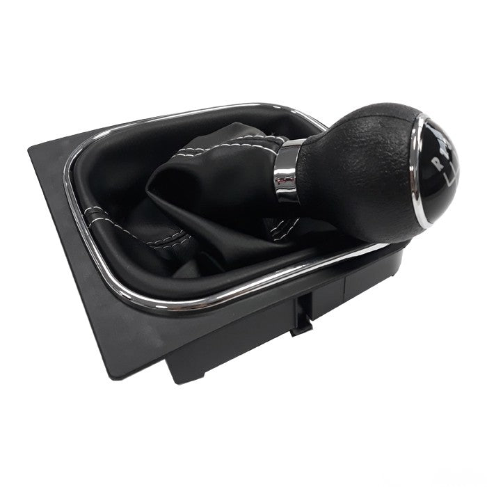 Топка за скоростен лост с маншон съвместима с VW Golf V / VI 03-12 с 6 скорости - бял конец