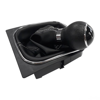 Топка за скоростен лост с маншон съвместима с VW Golf V / VI 03-12 с 6 скорости - бял конец