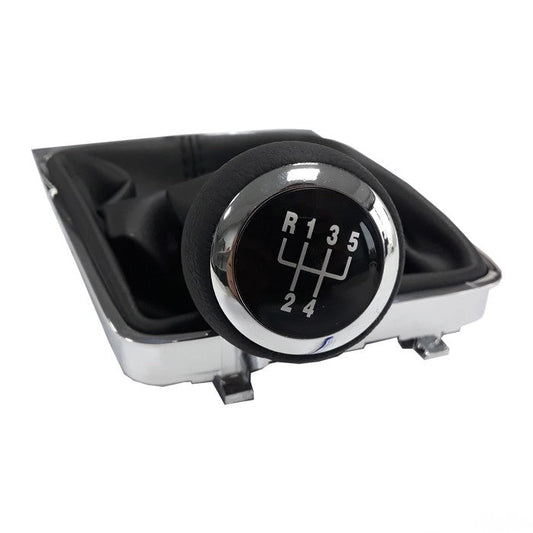 Топка за скоростен лост с маншон съвместима с VW Passat B6 06-12 с 5 скорости - черен конец